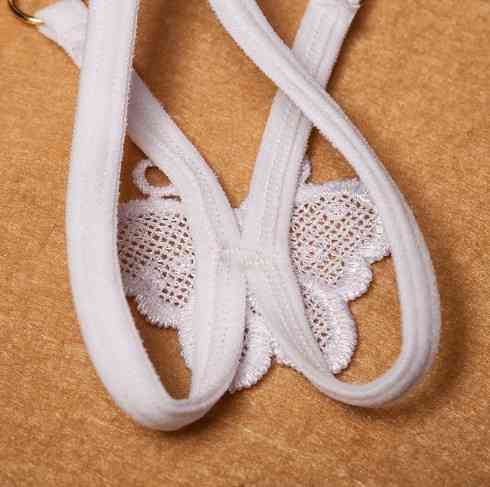 Еротичні трусики з метеликом білі унісекс - розмір універсальний, (на резинці) Київ