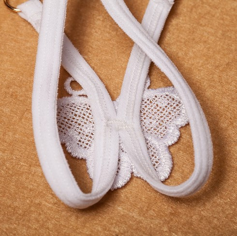 Еротичні трусики з метеликом білі унісекс - розмір універсальний, (на резинці) Київ - фото 2