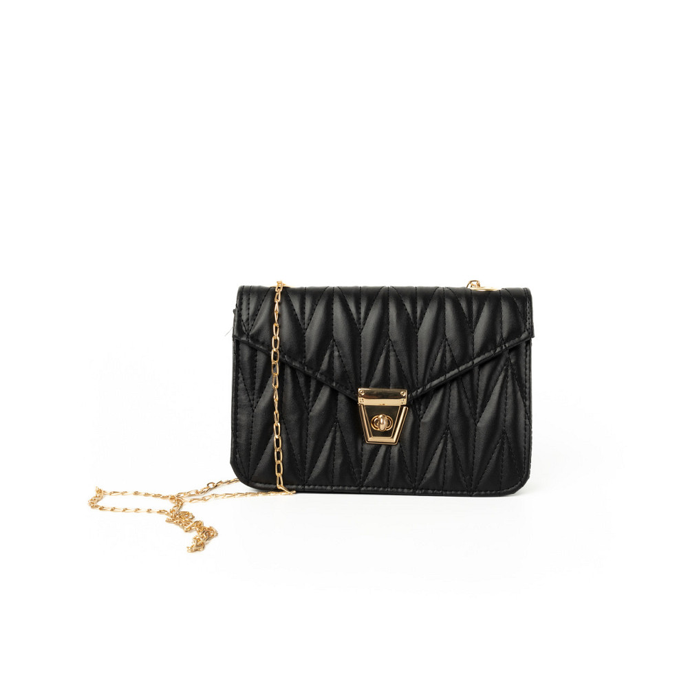 Сумка женская через плечо, сумочка калач со стеганым узором и ручкой-цепочкой, Черный Каменец-Подольский - изображение 2