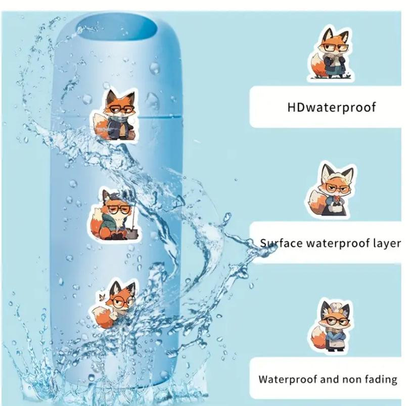 Набор наклеек (стикеров) Хитрый лис в очках (51 шт.), стикерпак лис/лиса Киев - изображение 5