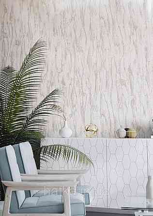 Шпалери вініл на флізеліні гарячого тиснення DU&KA Natura1.06х10 під кору дерева структурні сірі Київ