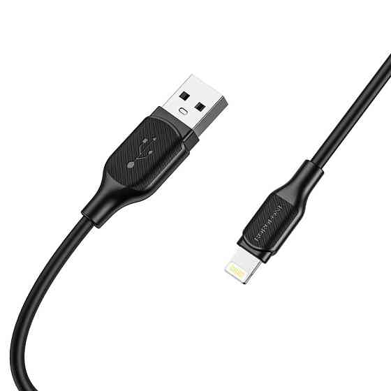 Кабель BOROFONE BX42 USB to iP 2.4A, 1m, silicone, TPE connectors, Black Одеса