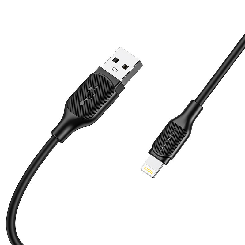 Кабель BOROFONE BX42 USB to iP 2.4A, 1m, silicone, TPE connectors, Black Одеса - фото 3