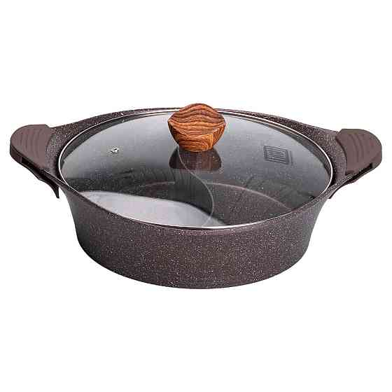 Алюминиевая кастрюля Ø 30 см, мраморное антипригарное покрытие, кофейный MGC HP-4-413CO Киев