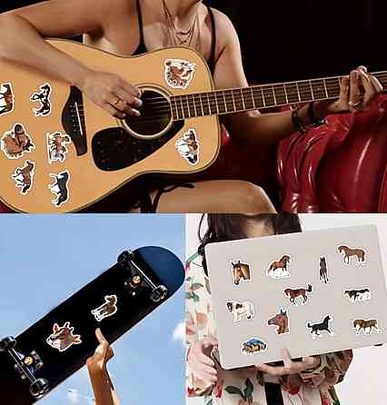 Набір наліпок коні 50 шт вінілові наклейки з кіньми для ноутбука телефону щоденника Київ