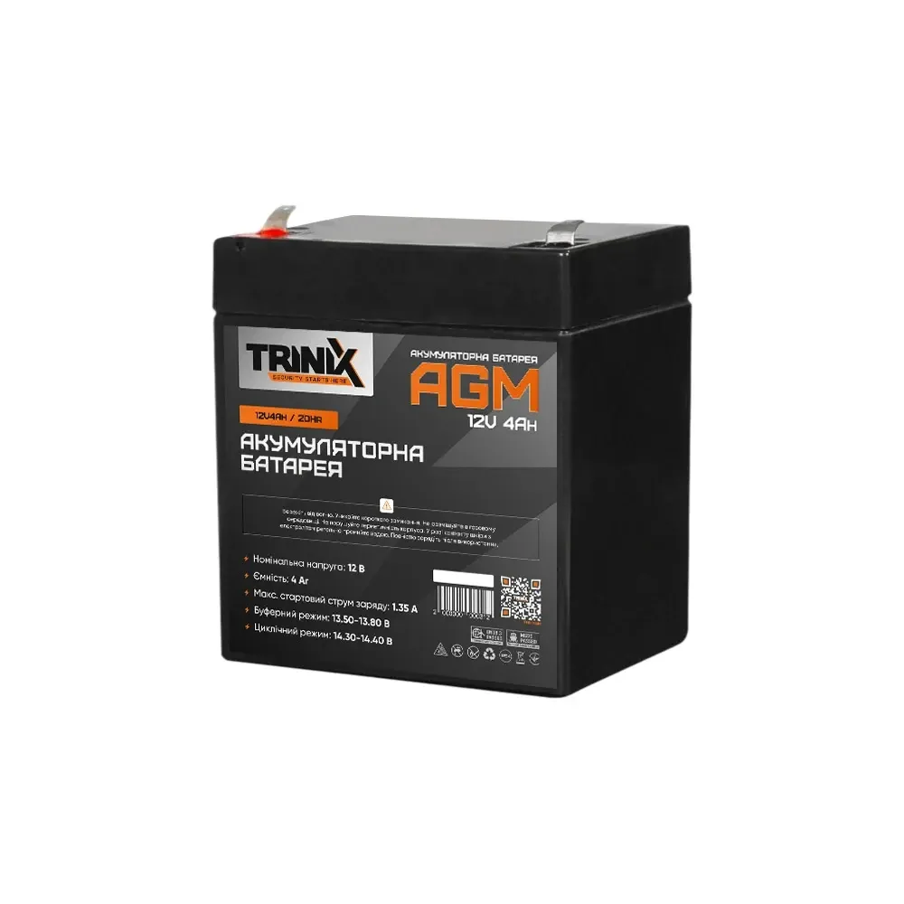 Trinix 12V4Ah/20Hr AGM Акумуляторна батарея 12В 4Аг свинцево-кислотна (44-00040) Київ - фото 5