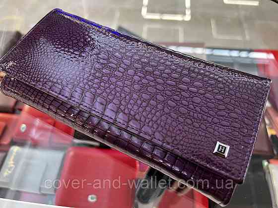 Фіолетовий жіночий гаманець із натуральної лакової шкіри Hassion AE 501 Київ