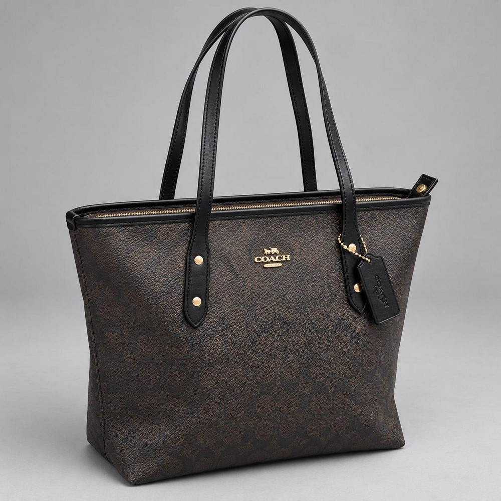 Женская сумка-шоппер Coach коричневая LUX (1386-6) Киев - изображение 3