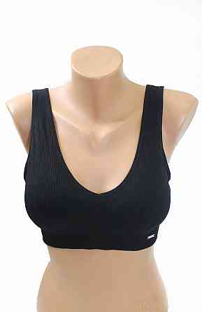 Топ бюстгальтер рубчик з широкою гумкою Чорний L/XL Харків