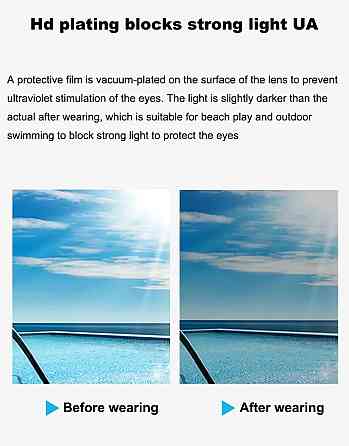 Окуляри для плавання з противозапотіваючими лінзами та UV-захистом, силіконові, водонепроникні, з регульованим ремінцем Николаев