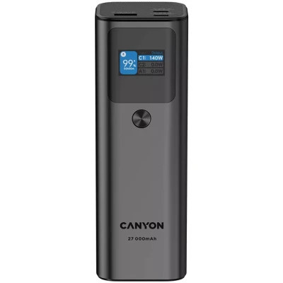 Батарея універсальна Canyon PB-2010 27000mAh PD/3.1/140Wh, in/out2xUSB-C PD/140W, outUSB-A/22.5W (CNE-CPB2010DG) Вінниця - фото 1