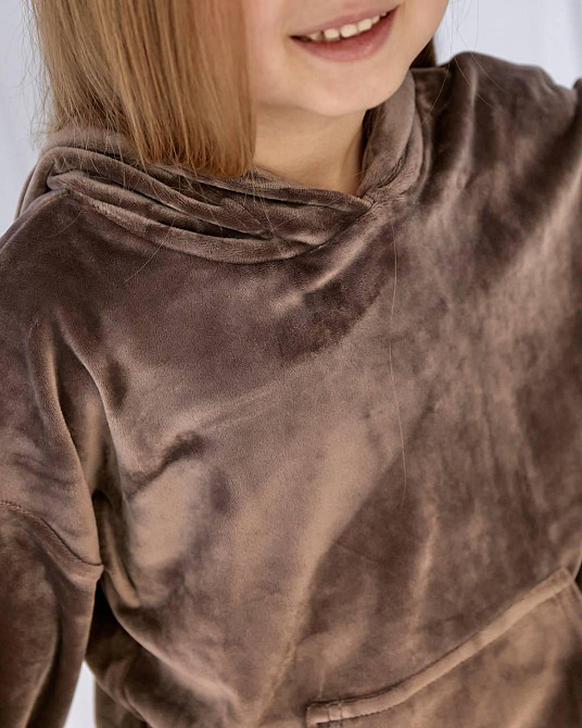 Дитячий велюровий костюм Кенгуру Коричневий 98-104 Харків - фото 3