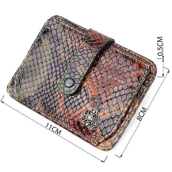 Визитница из натуральной фактурной кожи под змею KARYA 20958 Разноцветный Киев
