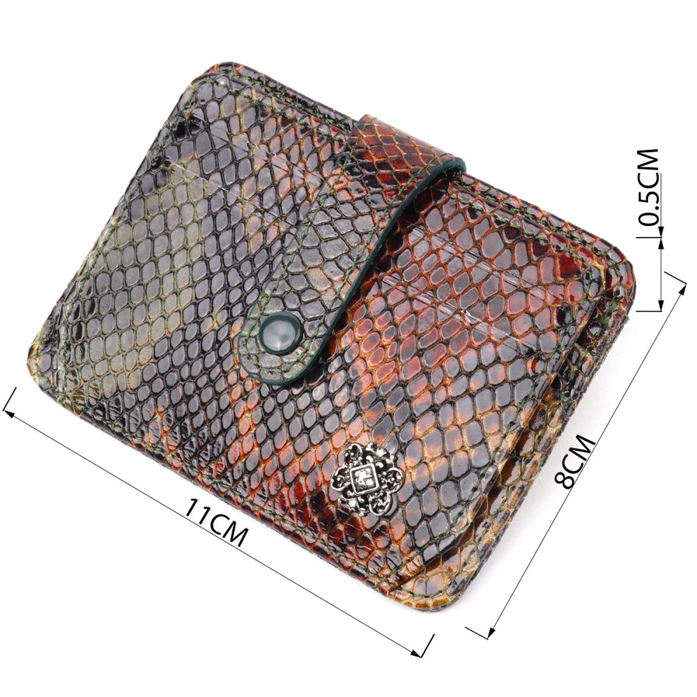 Визитница из натуральной фактурной кожи под змею KARYA 20958 Разноцветный Киев - изображение 3