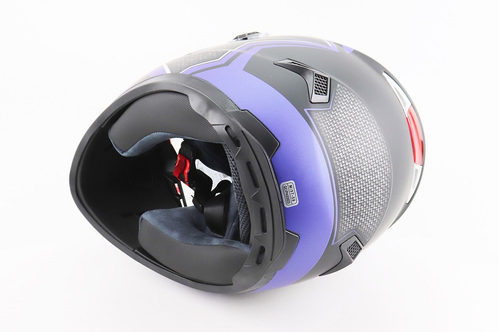 Шолом інтеграл, закритий+окуляри BLD-М61 М (57-58см), ЧОРНО-СИНІЙ Киев - изображение 2