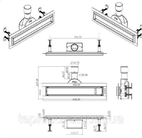 Трап линейный душевой TILLO TM256-40 40см Черновцы