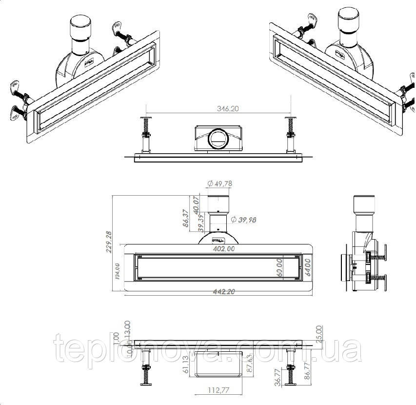 Трап линейный душевой TILLO TM256-40 40см Черновцы - изображение 6