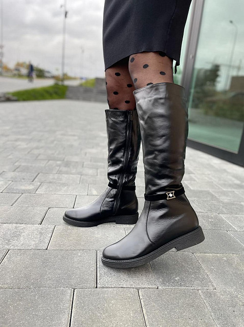 Чоботи жіночі ARLETT СН чорні (зима, шкіра натуральна) (1729) лише 36р.та 37р. 36 Коломия - фото 1