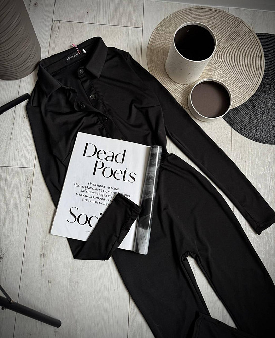 Женский стильный повседневный эластичный комбинезон из качественного плотного микродайвинга Одесса - изображение 3