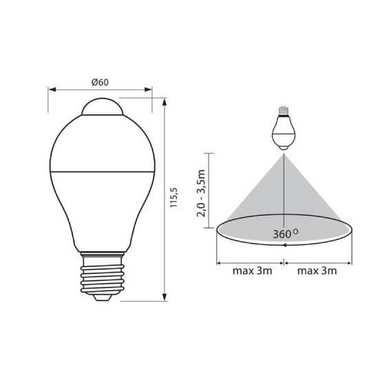 Светодиодная лампа E27 с датчиком движения и освещения Киев - изображение 5