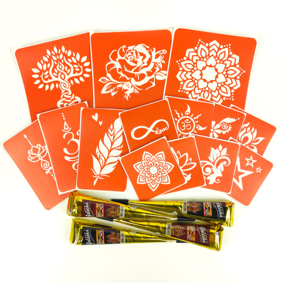 Набор хны с трафаретами для био-тату №4 henna-set-04 Винница - изображение 4