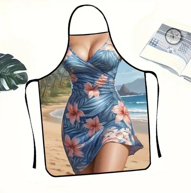 Фартух прикольний дівчина у літній сукні 80 на 60 см різнобарвний Київ - фото 3