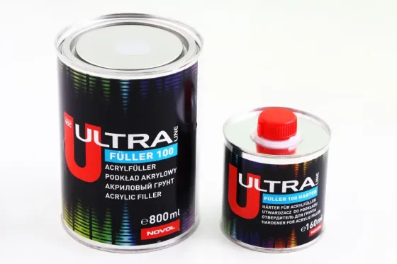 Грунт акриловый 5+1 Novol Ultra Line 100 серый 0.8л + отвердитель 0.16л Винница