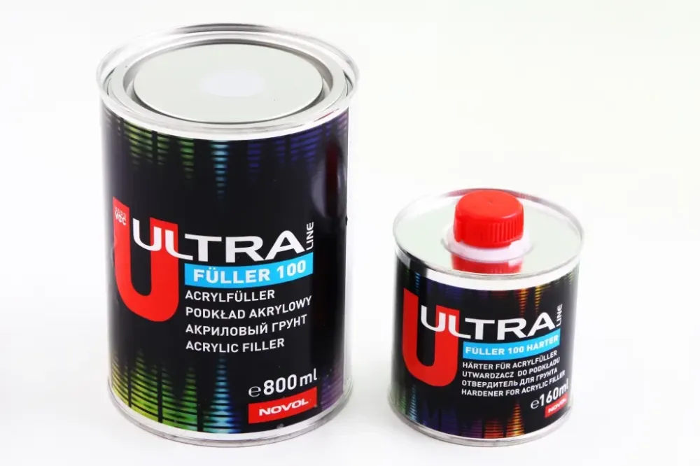 Грунт акриловый 5+1 Novol Ultra Line 100 серый 0.8л + отвердитель 0.16л Винница - изображение 1