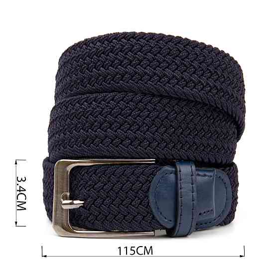 Текстильный мужской ремень классика Vintage 20526 Темно-синий Киев