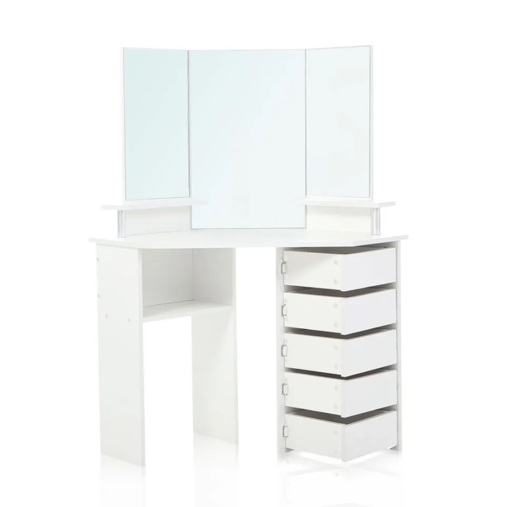 Туалетний столик Chomik TRIO кутовий з дзеркалом білий Київ - фото 3