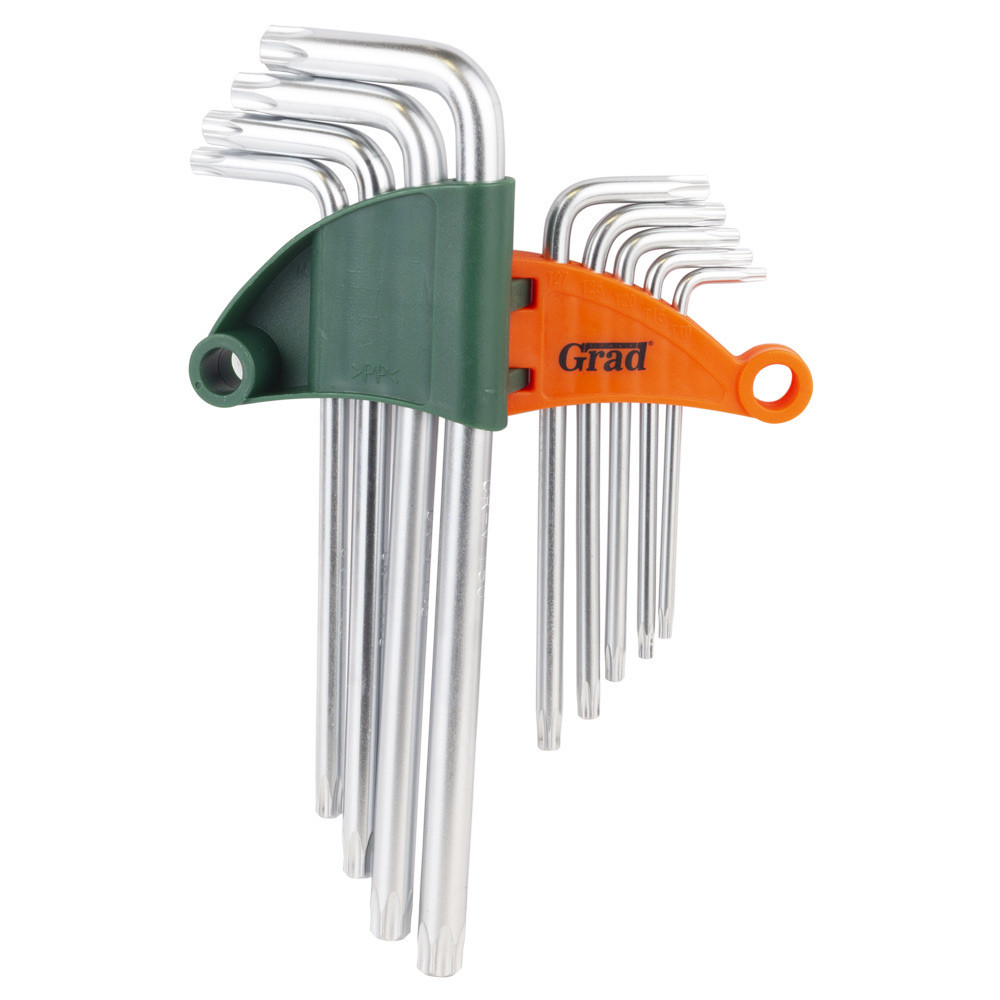Ключи TORX 9шт T10-T50мм CrV (средние с отвер) GRAD (4022285) Киев - изображение 3