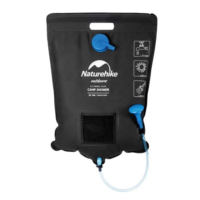 Компактний кемпінговий душ Naturehike NH21SJ032, 20 л, чорний Київ - фото 2