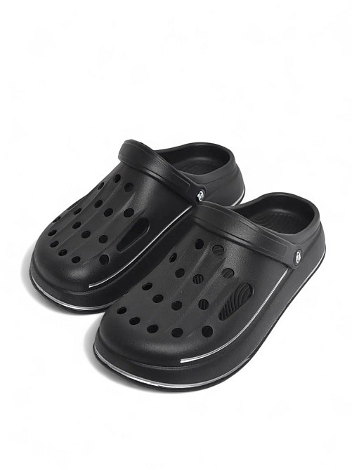 Кроксы мужские черные сабо удобные толстая подошва Одесса - изображение 5