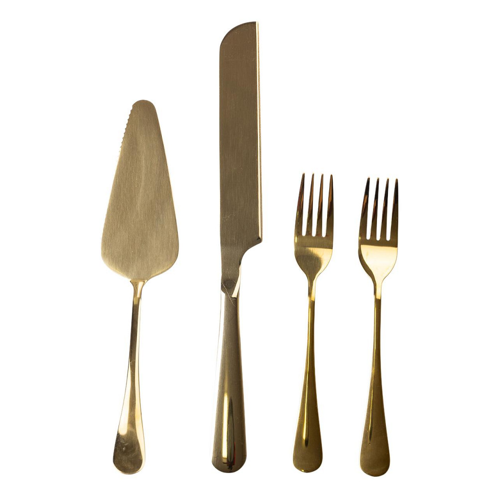 Набір приладів для подачі торта 4 предмети з нержавіючої сталі Золотистий HP-20-53 Коломия - фото 1