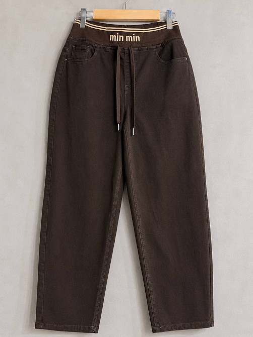 Джинси жіночі Vanver 82226 Mom Baggy банани на резинці великі розміри коричневі, коричневий, 31, 31, 90 см, 114 см Київ - фото 2