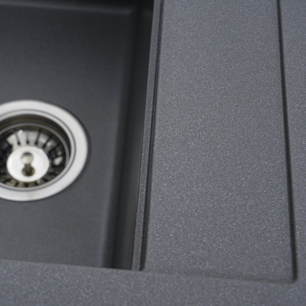 PLATINUM Гранітна мийка для кухні Platinum 5149 FIESTA матова Сірий мусон Київ - фото 6