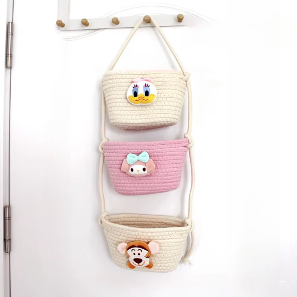 Навесной органайзер для детей | Плетеная корзина для хранения игрушек и аксессуаров, бежевая Каменец-Подольский - изображение 1
