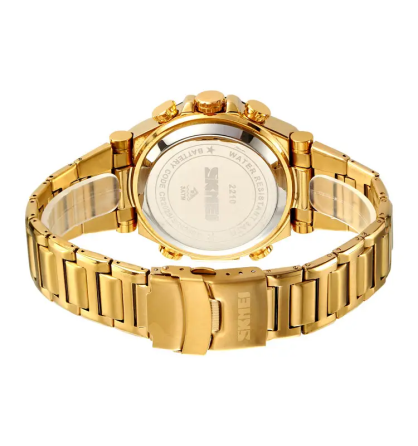 Годинник чоловічий наручний кварцовий Skmei 2210 Золотистий Вінниця