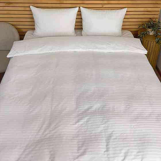 Постільна білизна Страйп Сатин Полуторна 125 г/м2 YouStar (Білий) 2 х 70х70 Суми