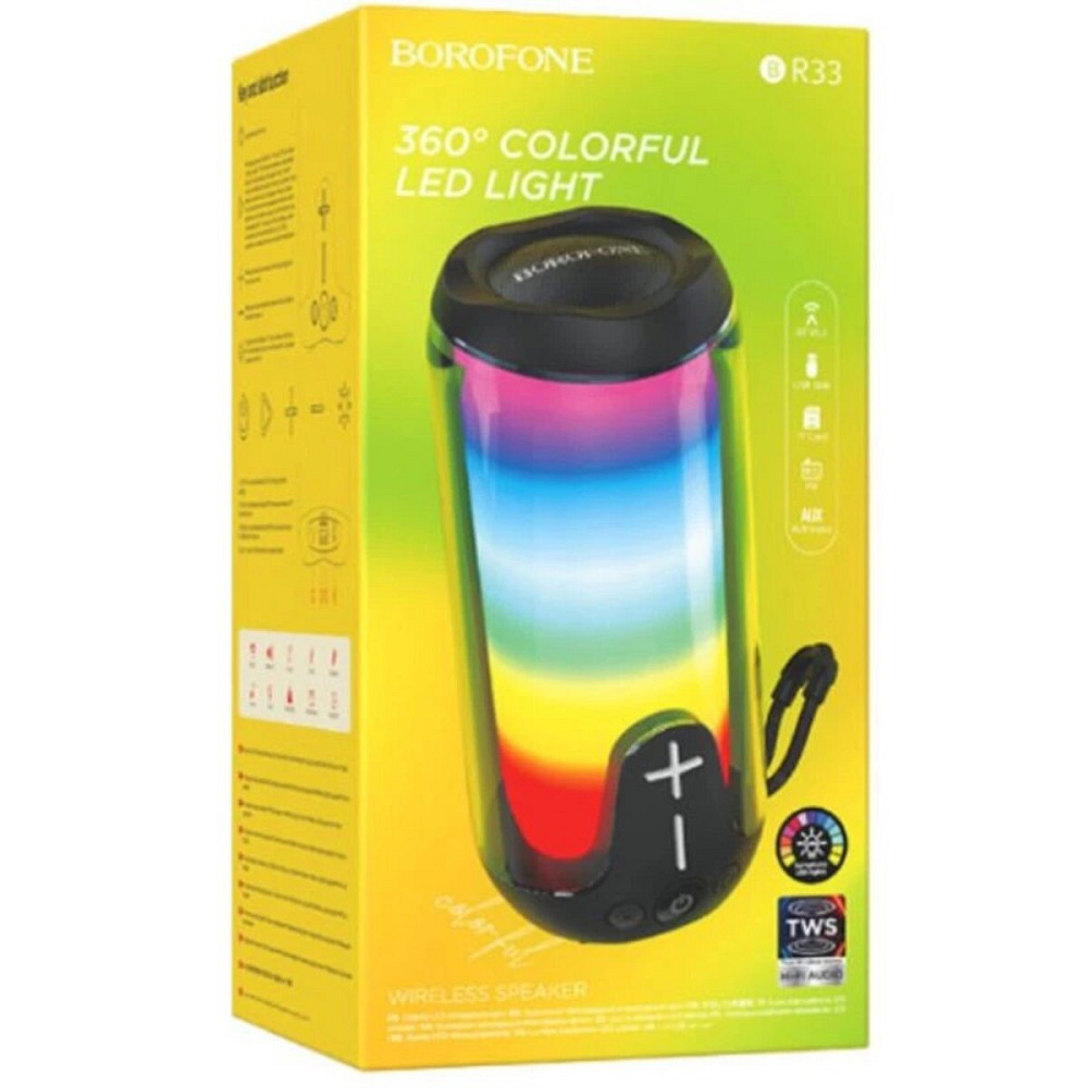 Портативна колонка BOROFONE BR33 Pulse color sports BT speaker Black (6941991105784) Київ - фото 3