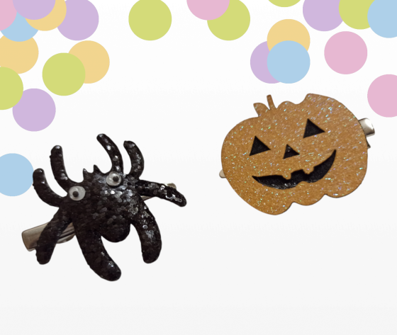 Набір 1 шпилька Павук та 1 шпилька Гарбуз для волос на Хелловін Київ