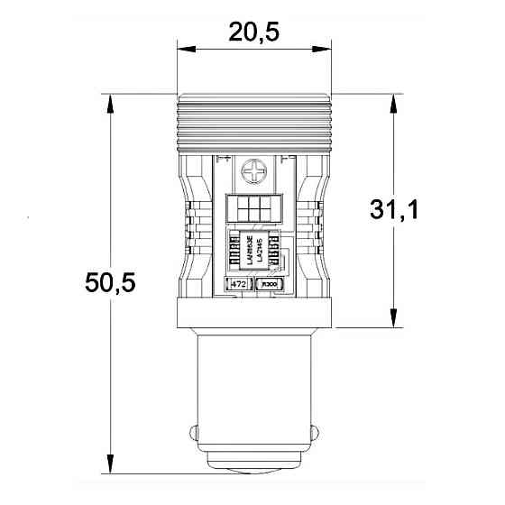 Комплект світлодіодних ламп StarLight LED SL-CB7 CANBUS P21/5W BAY15D DRL + поворот 12V Харків