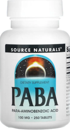 ПАБК пара-аминобензойная кислота Source Naturals PABA 100 мг 250 таб Киев