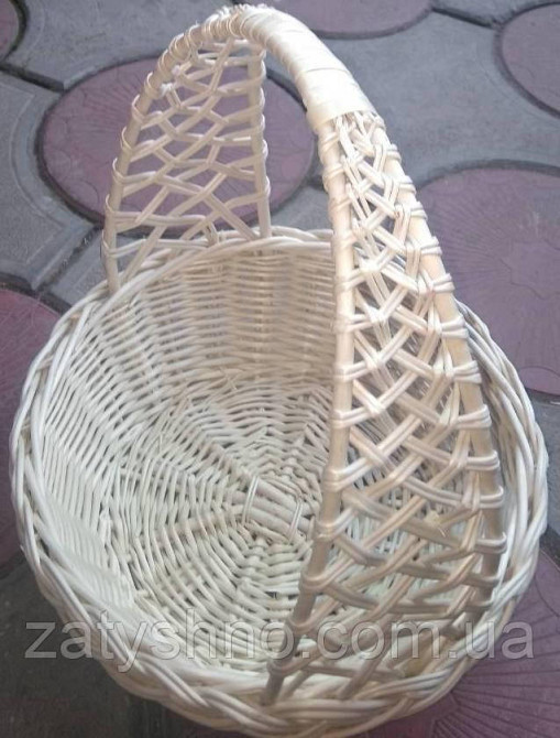 Білий плетений кошик овальний Київ - фото 7