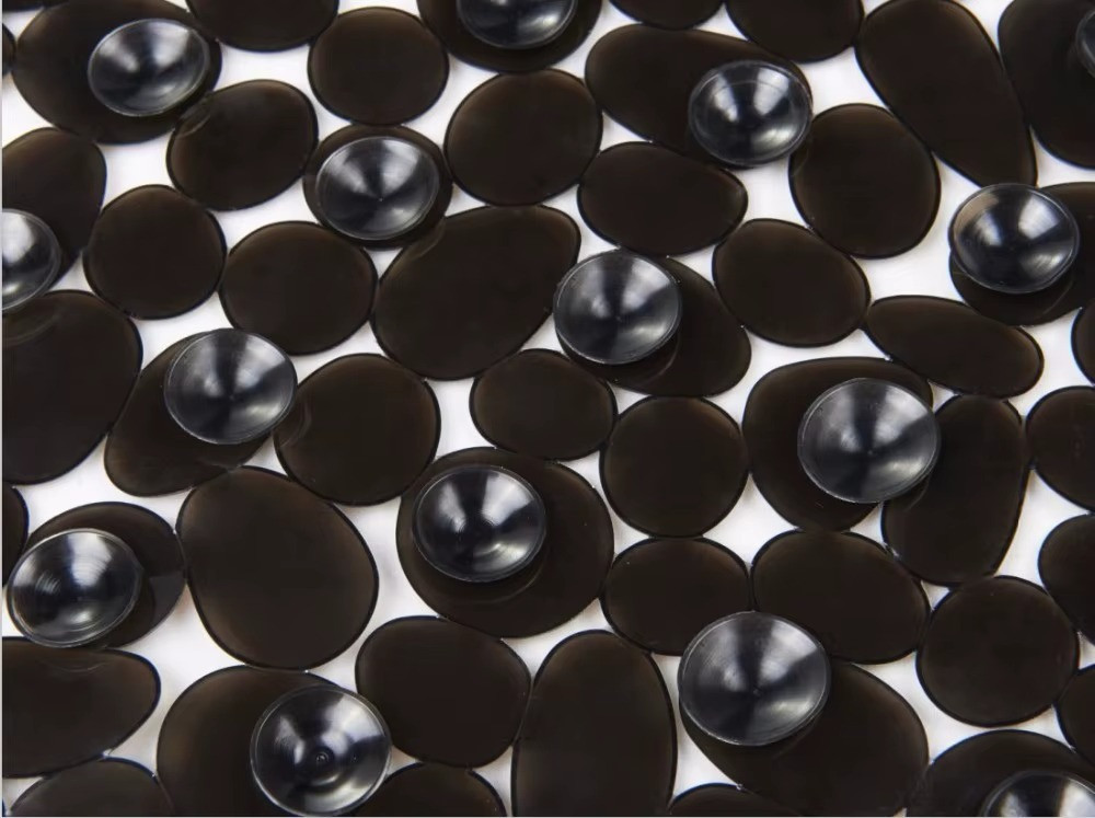 Коврик для душа и ванной комнаты силиконовый,антискользящий в ванную прямоуголный 40х88 см,чёрный Каменец-Подольский - изображение 5