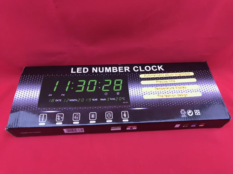 Большие электронные LED часы CW-4622 с календарем, термометром, настольные и настенные Одесса - изображение 4