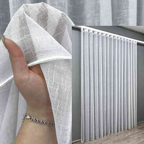 Тюль VR-Textil 1981т Лен однотонный Белый 400х270 см (42-1040) Киев