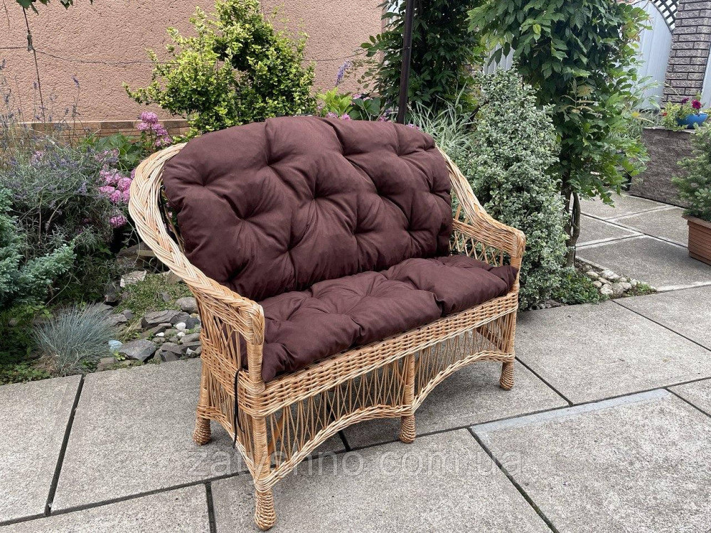 Диван плетений з коричневою подушкою Київ - фото 5