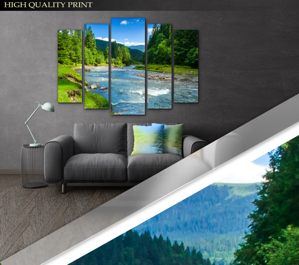 Модульна картина Гірська річка Art-282_5 ( 80х118см ) Київ - фото 3