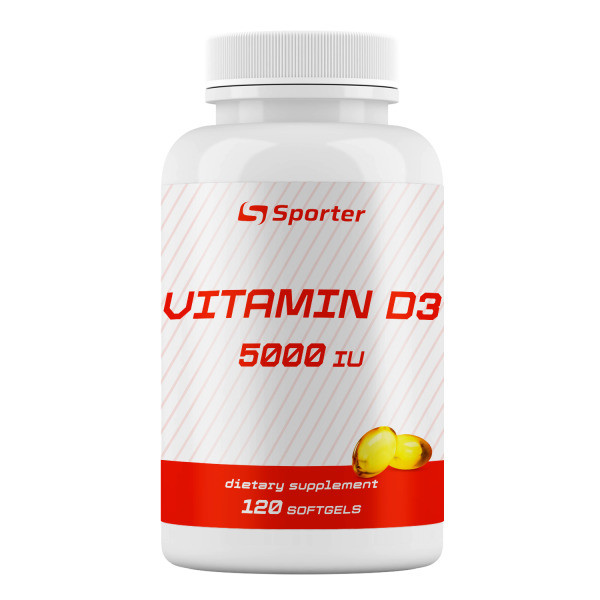 Витамин D3 Sporter Vitamin D3 5000 ME 120 софт гель Луцк - изображение 1
